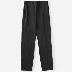 Everlane Side-Zip Stretch Cotton Cropped Pant In Navy Blue Women's Size 4